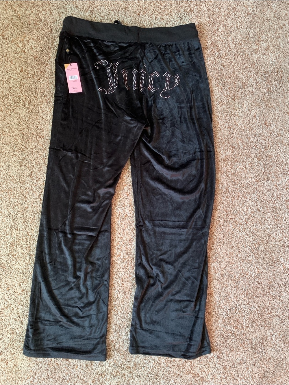 Juicy Couture Black Velour Lounge Pants NWT Size L